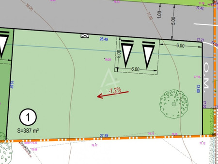 vente terrain constructible landemont  387m² 85 400€ maine-et-loire pays de la loire