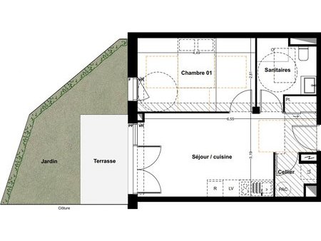 haut idron appartement t2 avec jardin  terrasse et parking