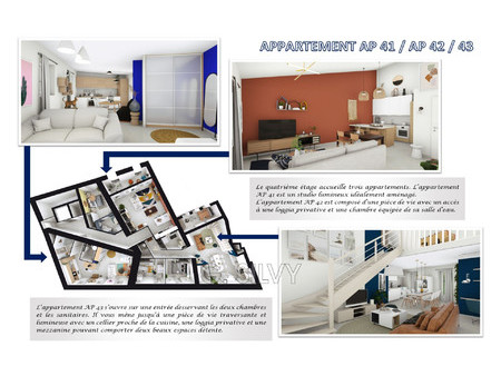 appartement 2 pièces - 38m² - orange