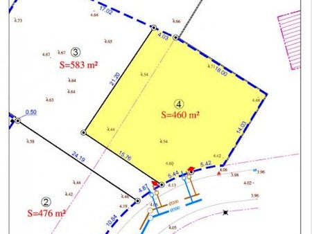 vente terrain 460 m²