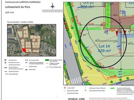 terrain 429 m² lampaul-guimiliau