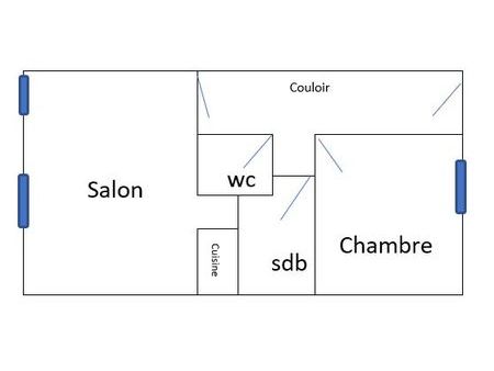 f2 avec garage / village entre crepy & compiegne