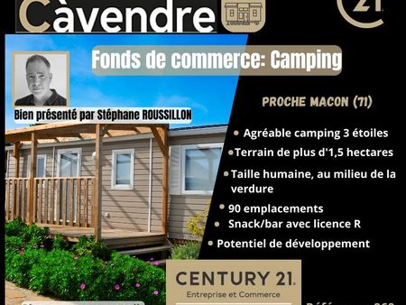 camping  fonds de commerce 15000 m² macon