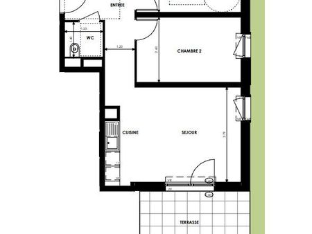 appartement 3 pièces 58 m²