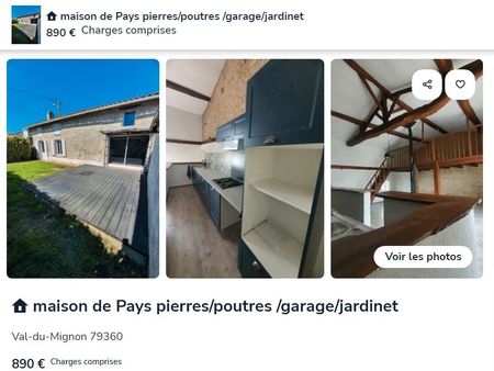 maison de pays pierres/poutres/garage/jardinet