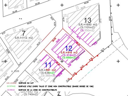 vente terrain à bâtir 916 m²