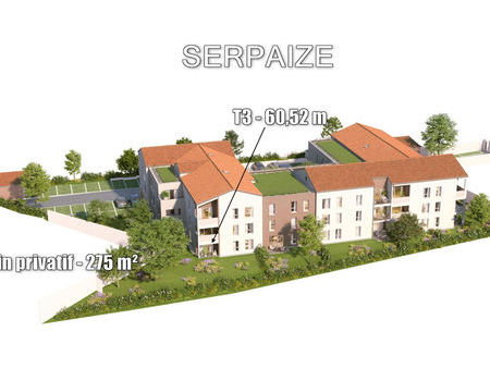 vente appartement 3 pièces 60 m² serpaize (38200)