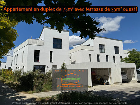 montgermont t3/t4 de 75 m2 en duplex avec terrasse privative de 35m² et 2 parkings dont 1 