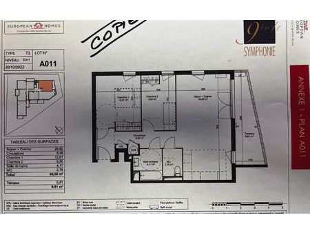 location appartement  66.56 m² t-3 à marseille 9  1 025 €