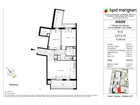 location appartement 3 pièces 72 m² ferney-voltaire (01210)