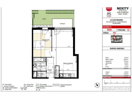 location appartement 2 pièces 48 m² valenciennes (59300)
