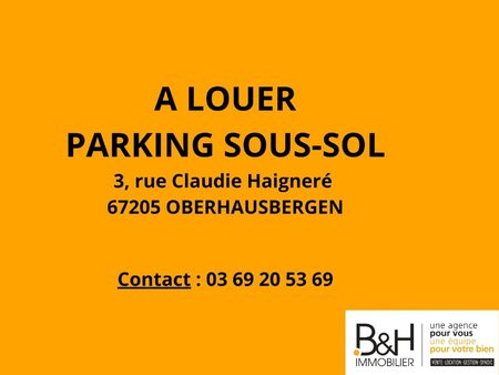 place de parking sous-sol a oberhausbergen