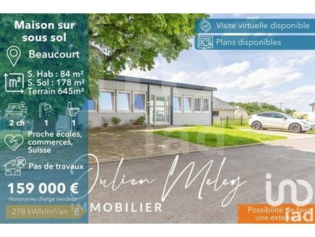 vente maison 3 pièces de 84 m² à beaucourt (90500)