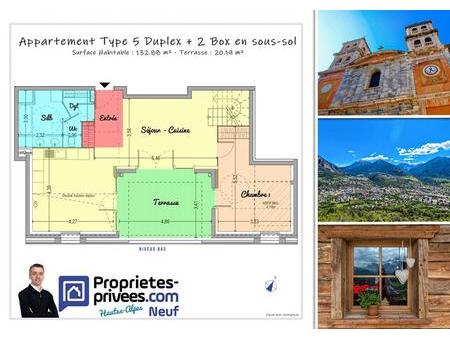 briançon - centre ville - appartement type 5 duplex de 132.88 m² + terrasse avec 2 box et 