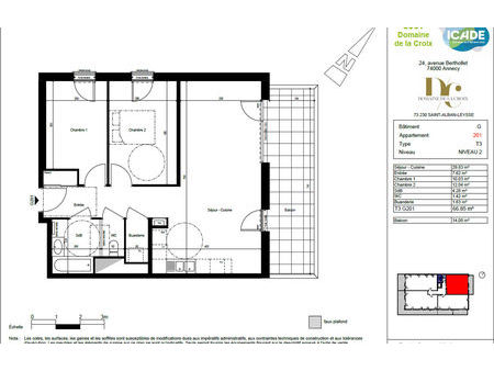 vente appartement 3 pièces saint-alban-leysse (73230)