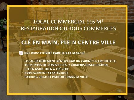 local commercial 116 m² restauration ou commerces clé en main  centre ville moirans (38)49