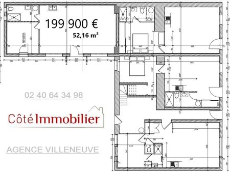 appartement 2 pièces 52 m²