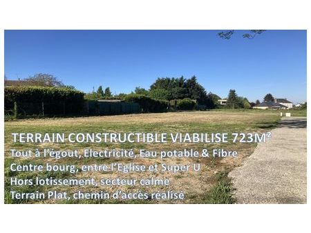 terrain constructible viabilisé 723m2 hors lotissement