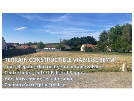 terrain constructible viabilisé 887m2 hors lotissement