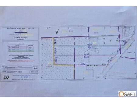 terrain à bâtir lot c de 1.239 m2 sur la commune de gommecourt - libre choix constructeur