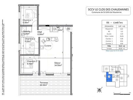 vente appartement 4 pièces 72 m²