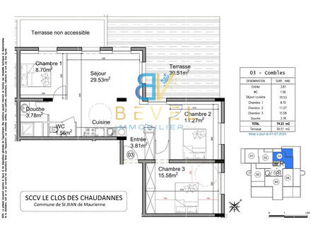 neuf / saint-jean de maurienne - appartement t4 / 74 23m2 -