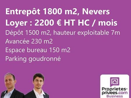 location locaux professionnels 1800 m²