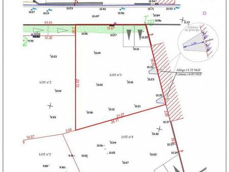 vente terrain constructible à florensac d'environ 381m²