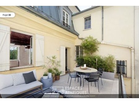 appartement à rénover avec terrasse et vue église saint-eustache