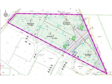 terrain constructible 569m2 4 faces viabilisé