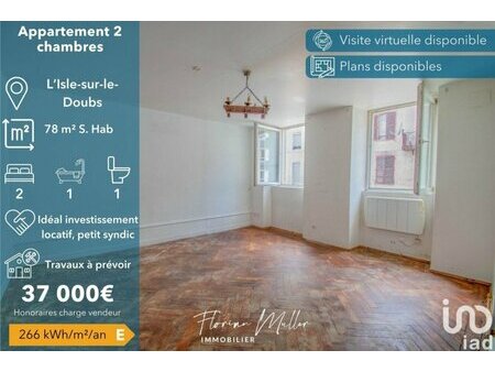 vente appartement 3 pièces de 79 m² à l'isle