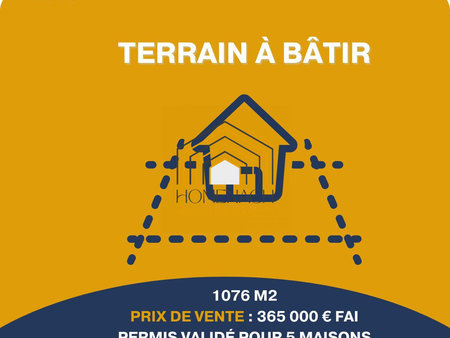 terrain à bâtir de 1076 m² de surface à vendre environ à sa