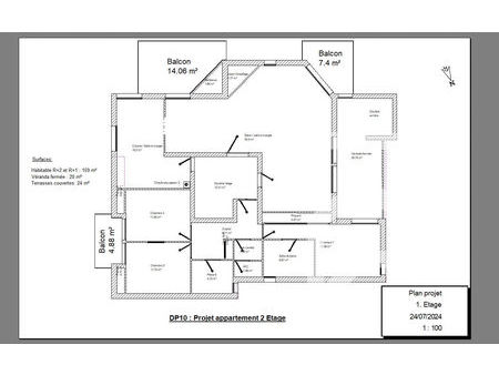 appartement la peyrade 4 pièces 159 m2 avec jardin de 173 m2