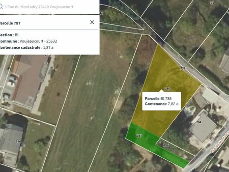 terrain constructible de 969 m2 sur la commune de voujeaucourt