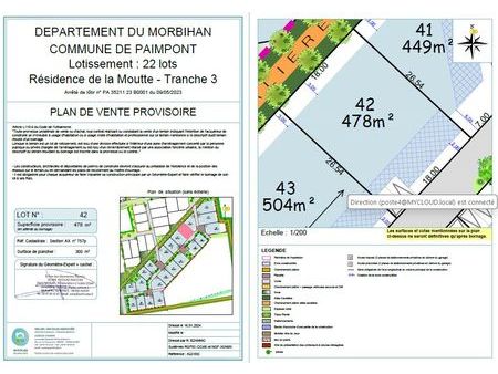 à vendre : terrain dans le lotissement de paimpont-brocéliande