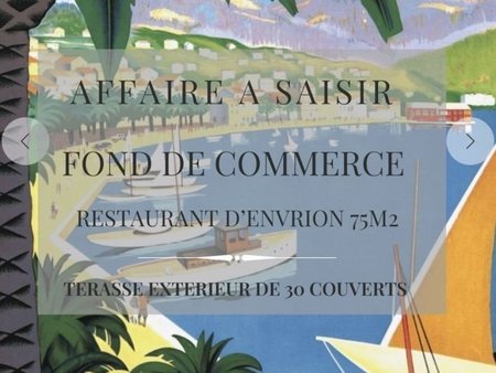 vente restaurant de 75 m² à bandol (83150)