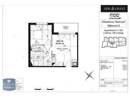 location appartement darnétal (76160) 2 pièces 41.07m²  609€