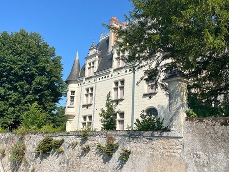 sublime château édifié au xvi°et remanié au xix° surblomblant la vallée de la loire entre 