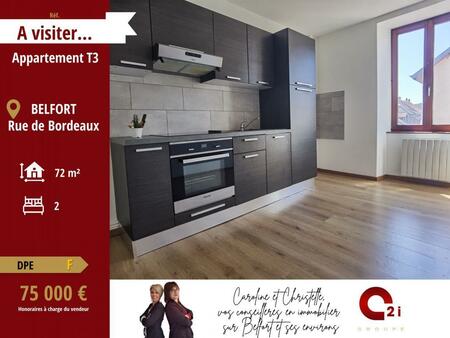 belfort - appartement t3 au 2ème étage de 72 m² avec cave