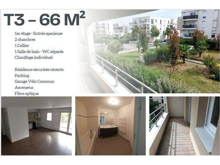 vente appartement 3 pièces à rezé (44400) : à vendre 3 pièces / 66m² rezé