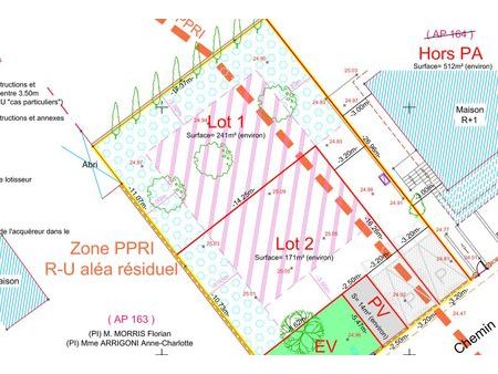 terrain 241 m2 libre constructeur et viabilisé