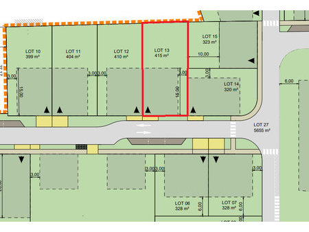 opportunité unique! terrain plat de 415m² prêt à construire!