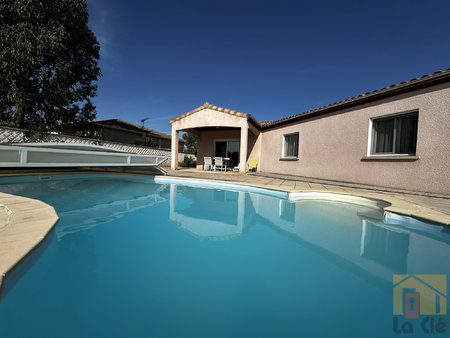 villa plain pied  125m2  4 chambres + 1 bureau  piscine