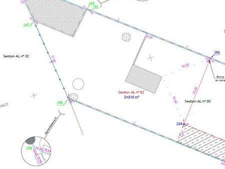 terrain pins justaret 818 m²