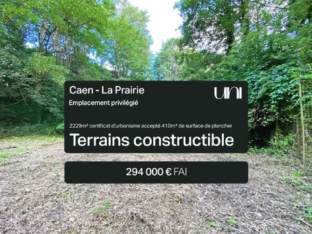 terrain constructible de 2229m2 emplacement privilégié