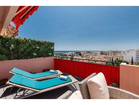 appartement nice ouest f3 terrasse -vue mer-dernier etage 359 500