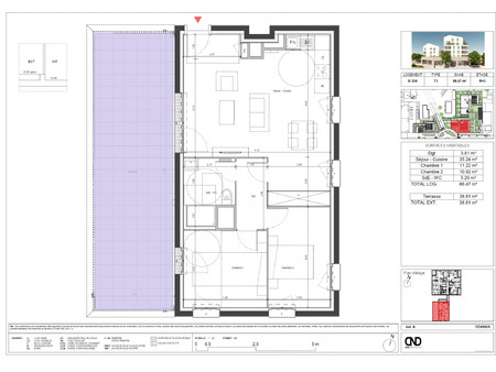 appartement 3 pièces - 67m² - ifs