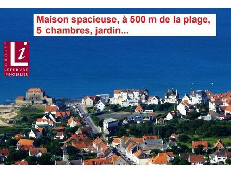 ambleteuse: maison spacieuse  500 m de la plage  5 chambres  jardin