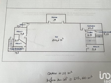 vente surface diverse 215 m²