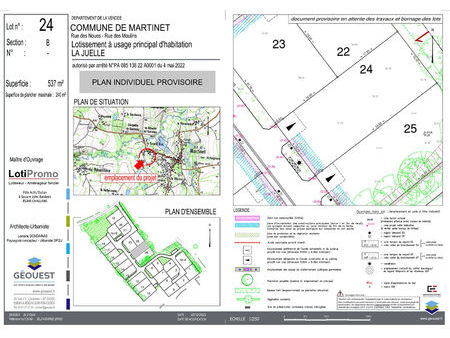 entre aizenay et les achards  terrain à bâtir de 537 m2